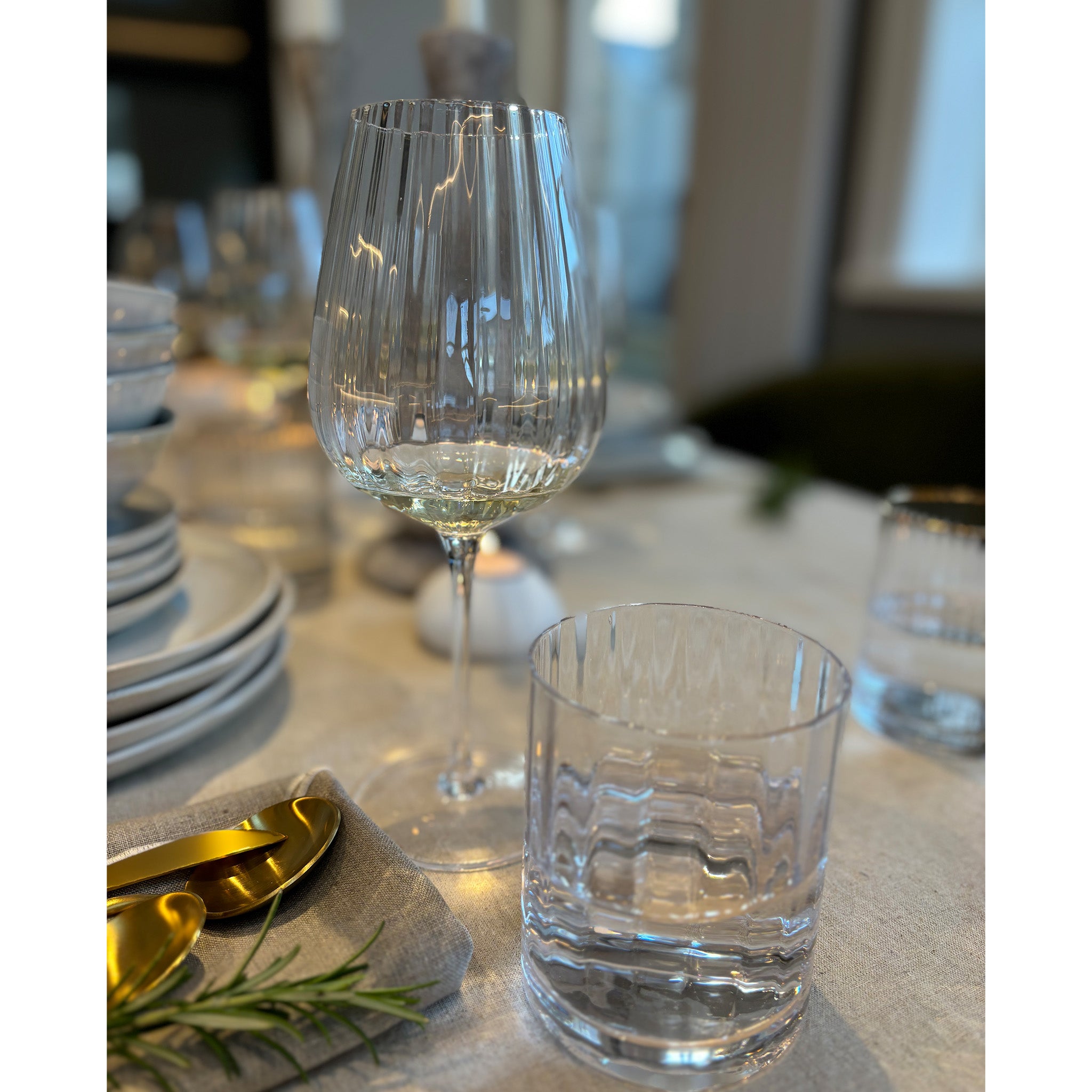 Fluted Tumbler Glasses - Set of 4